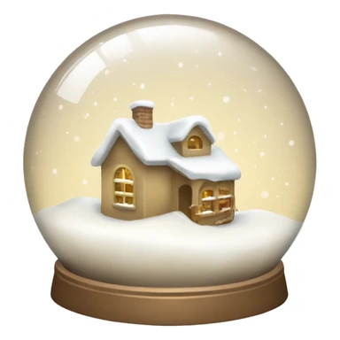 Beige snowy snow globe sticker