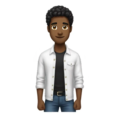 hombre  joven blanco, cabello ondulado negro  sticker