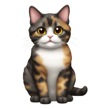 Tortie munchkin cat sitting sticker