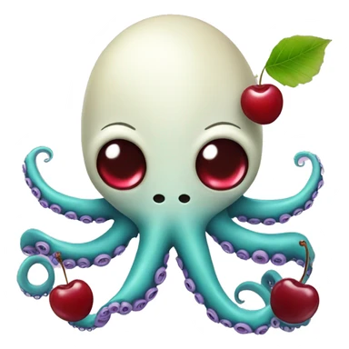 Octopus with a cherry sticker