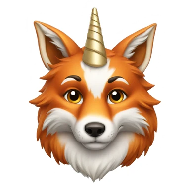 fox with unicorn horn sticker