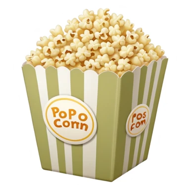 Popcorn in pale olive box sticker