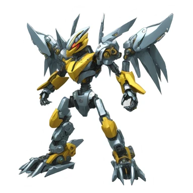 a futuristic mechanical spiky Medabot-raptor-dragon-Bionicle-mecha full body sticker