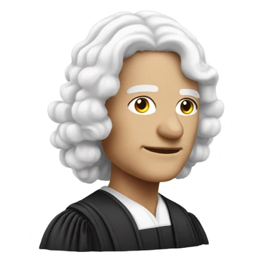 white UK judge with wig at an angle sticker
