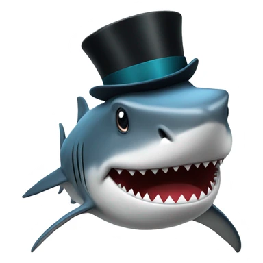 Shark with a top hat sticker