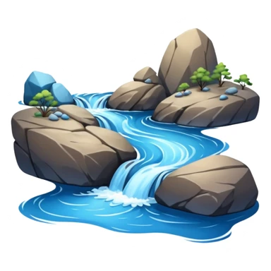 close-up of a wild river between two rocks sticker