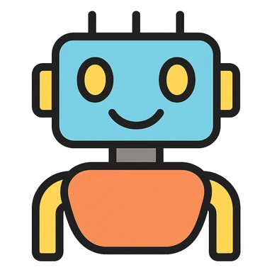 modern sharp smiling robot icon sticker