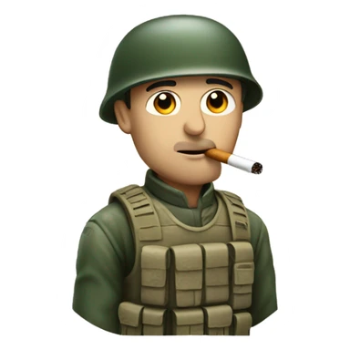 Cocasian Soldier Smoking sticker