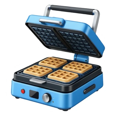 blue waffle maker sticker