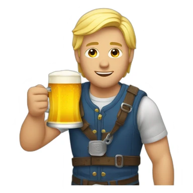 Blonde-Man-Drinking-beer sticker
