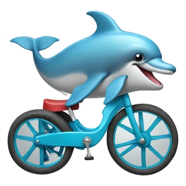 Dolphin riding a tricycle  sticker