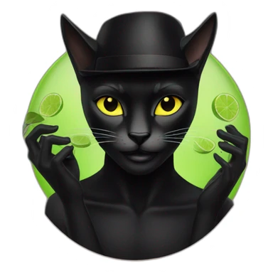 Chat noir qui se lime les ongles sticker
