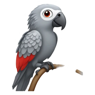 Gray parrot with one red on his ass sticker