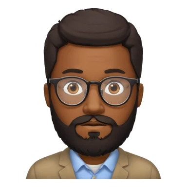 black bearded man with eyeglass sticker