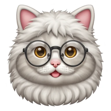 baby Cat with round glasses sticker