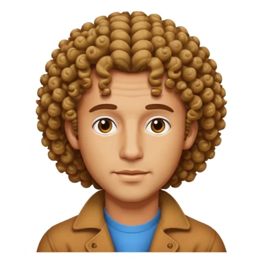 70s 80s men with curly hair style  sticker