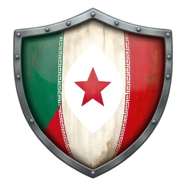 gray shield with the flag of Iran sticker