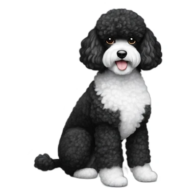Mini black and white poodle sticker