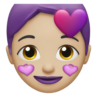 Kissy face with purple heart  sticker