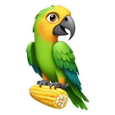 Parrot eating corn sticker