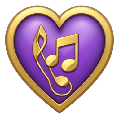 purple heart with a music note sticker