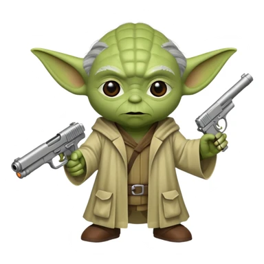 Yoda with a gun sticker