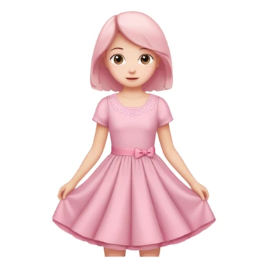 Girl curtsying with dress sticker