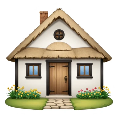 A Ukrainian peasant house with white walls sticker