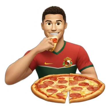 Ronaldo eating a pizza sticker