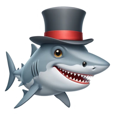 shark with a tophat sticker