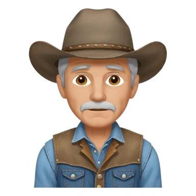 old cowboy with vest sticker