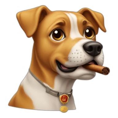 Dog with a cigar  sticker