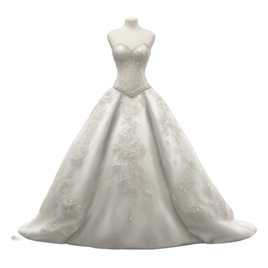 Hyper Realistic ornate ballgown Wedding dress displays with diamanté  sticker