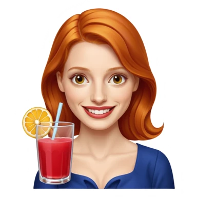 Jessica Chastain, making fruit punch sticker