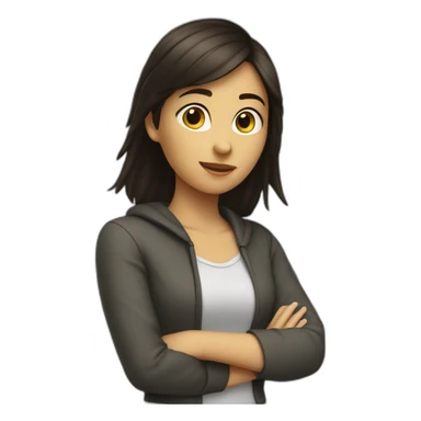 brunetter girl coding sticker