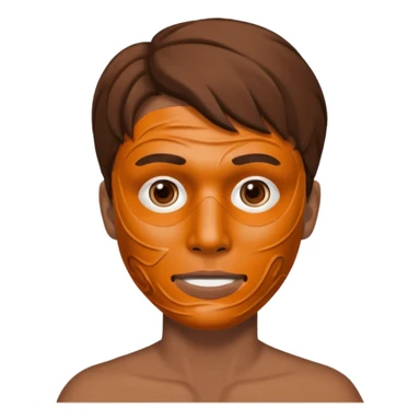 man with clay face mask sticker