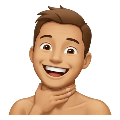 A guy holding his neck and laughing  sticker