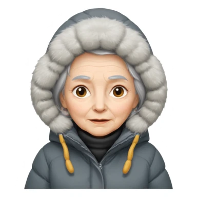 old woman in puffy winter coat











 sticker