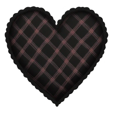 Black heart with plaid lace sticker