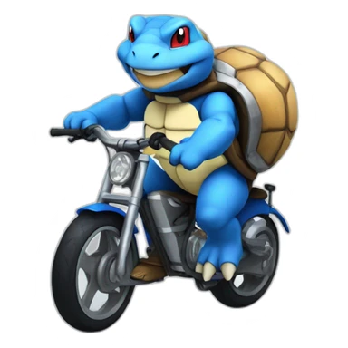 Blastoise on a bike sticker