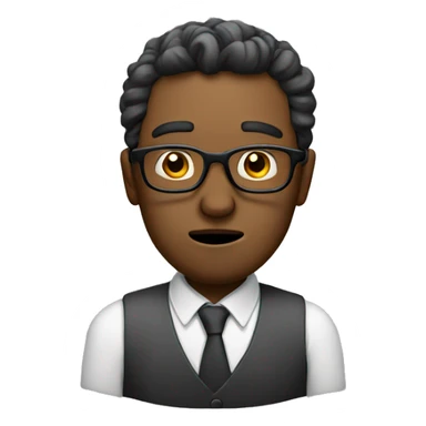 A man with glasses who is seriously thinking about something. sticker