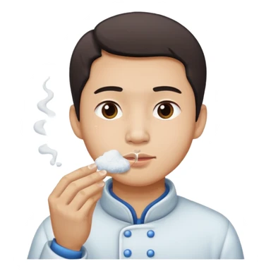 Chinese man sniffing suga sticker