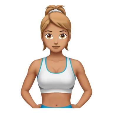 full upper body female front with sports bra sticker