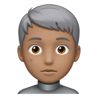 gray metal painted boy sticker