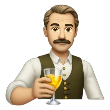 Joseph Staline with a glass of vodka in his hand sticker