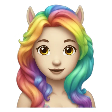 rainbow mermaid unicorn sticker