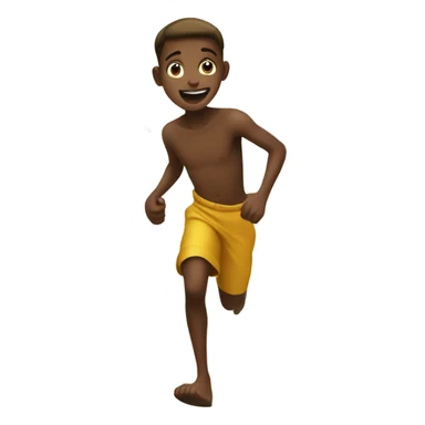 Boy running away with fish in the African market sticker