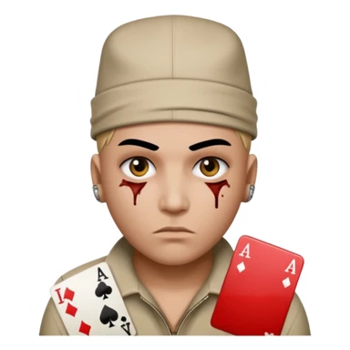 He Shot bullet on his head gangsta poker face sticker