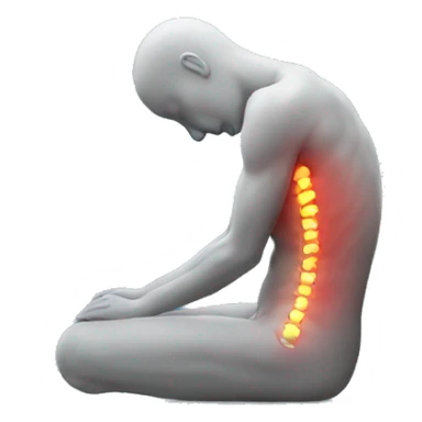 person with back pain sticker