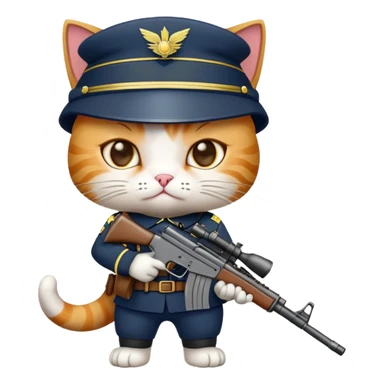Cat soldier  sticker
